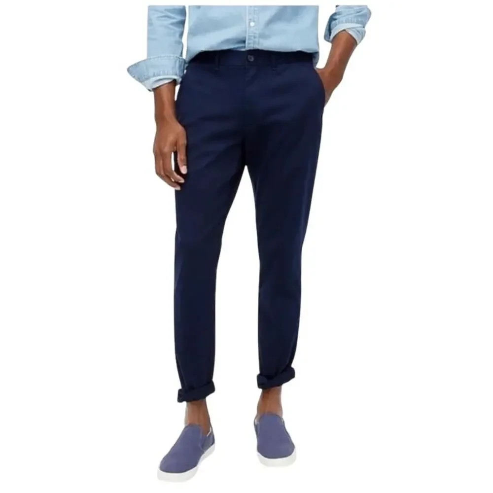 NWT J. Crew Men's Athletic Slim-Fit Chino Pant Navy Blue 33/32